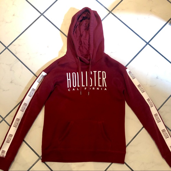 Hollister Jackets & Blazers - Hollister Tape Hoodie Maroon